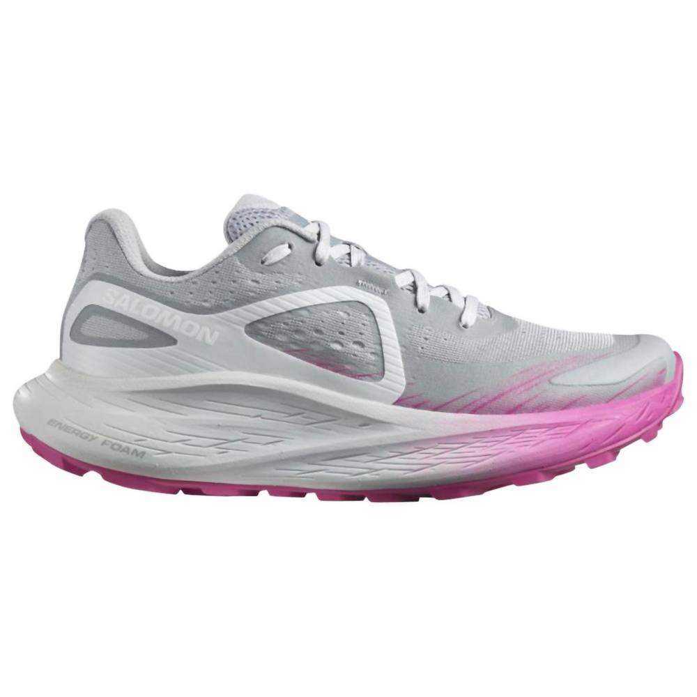 NEW SALOMON women's glide max tr - b running shoe in quar/ii blu/pink g